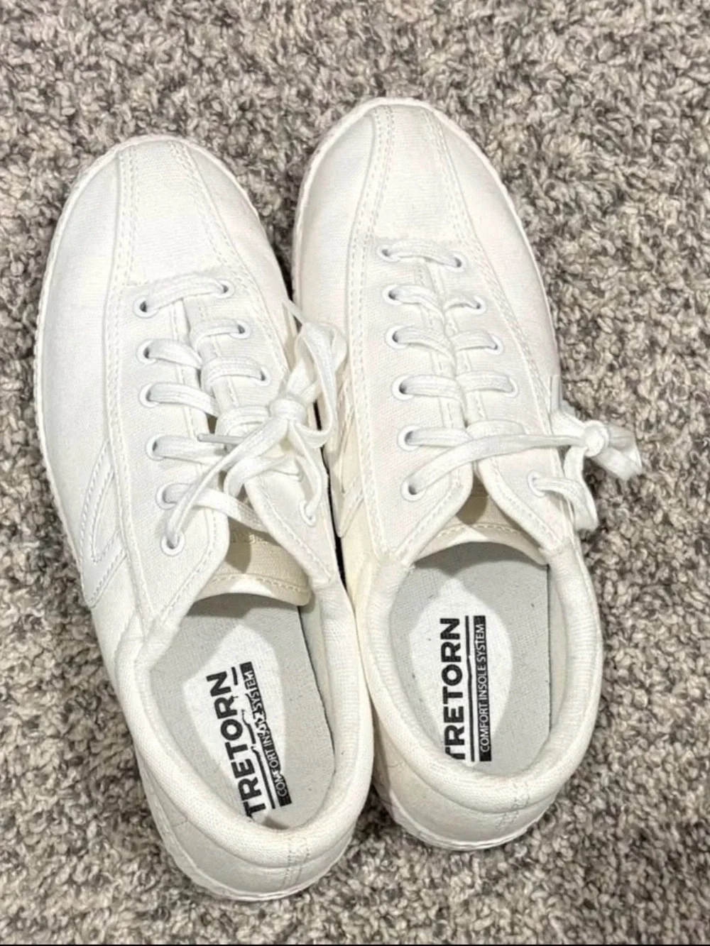 Tretorn Women’s Nylite White Canvas Low-Profile Sneakers